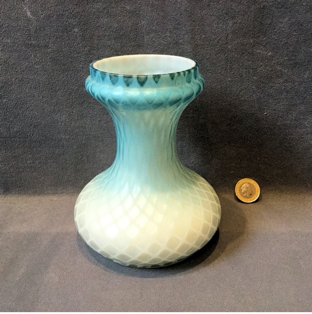 Quilted and Overlaid Glass Hyacinth Vase — Glass, 1920's