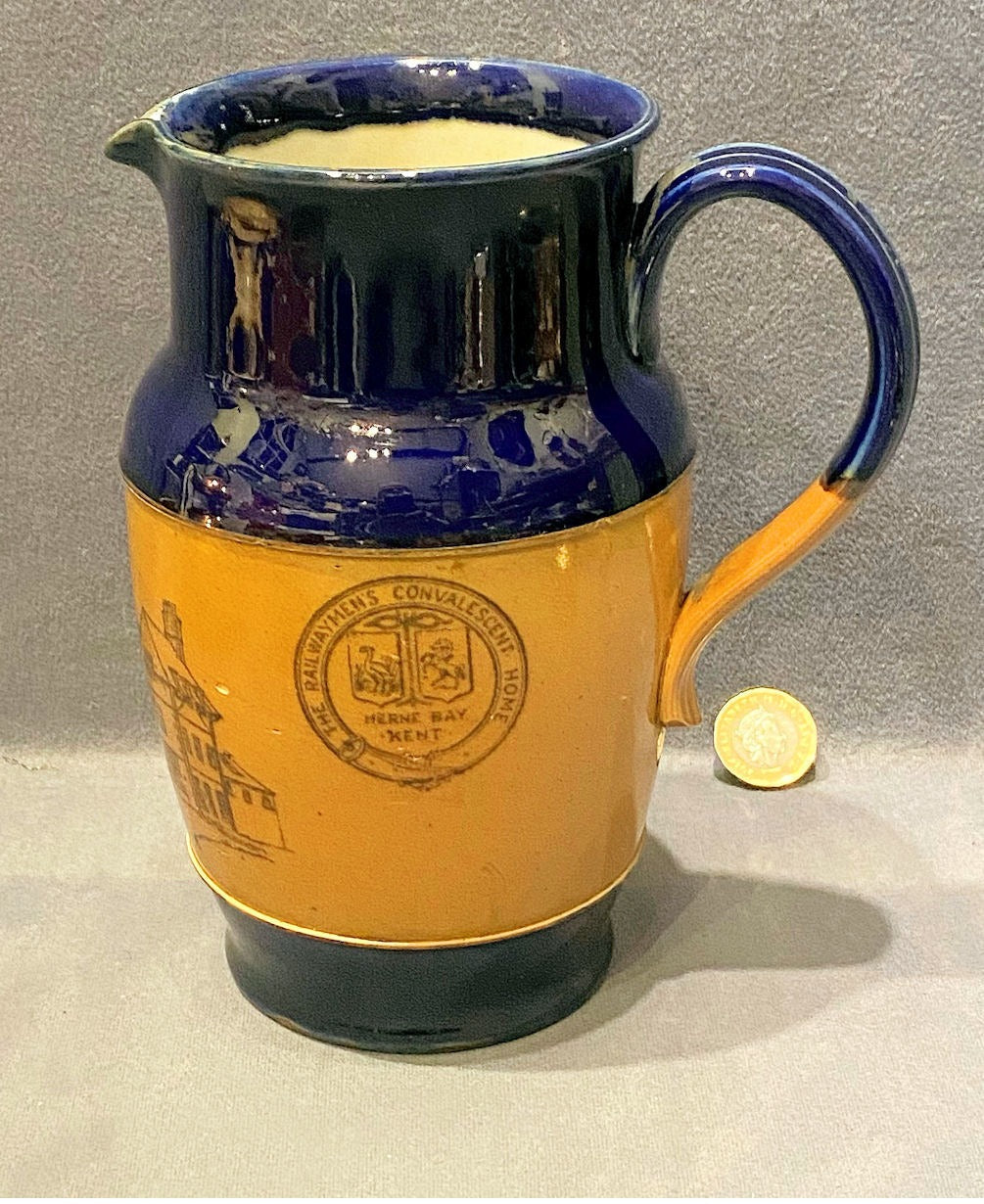 Railwayman's Convalescent Home Doulton Jug — Stoneware, 1920's