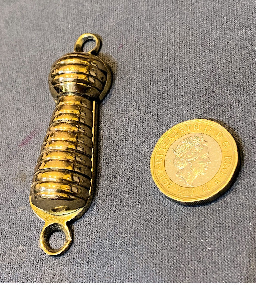 Ribbed Brass Keyhole Cover, 2 available — Brass, late 19th century