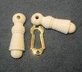 Ribbed White Ceramic Keyhole with Cover, 17 matching available — Ceramic, 1920's