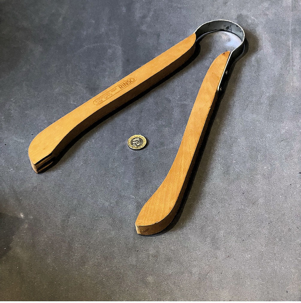 Rinso Laundry Tongs — Wood, 1940's