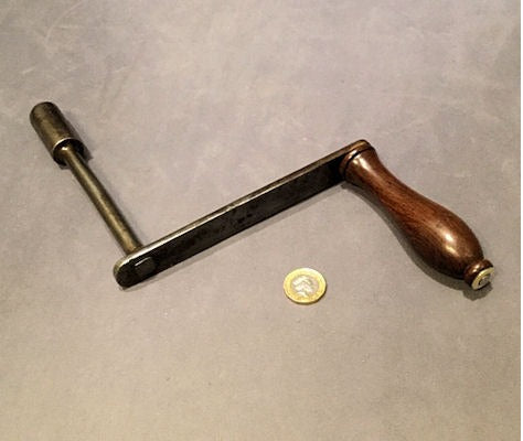 Rosewood Dining Table Winding Handle — Wood, late 19th century