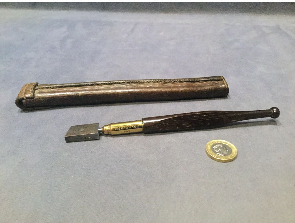 Rosewood Handled Glass Cutter in Leather Case — view 2