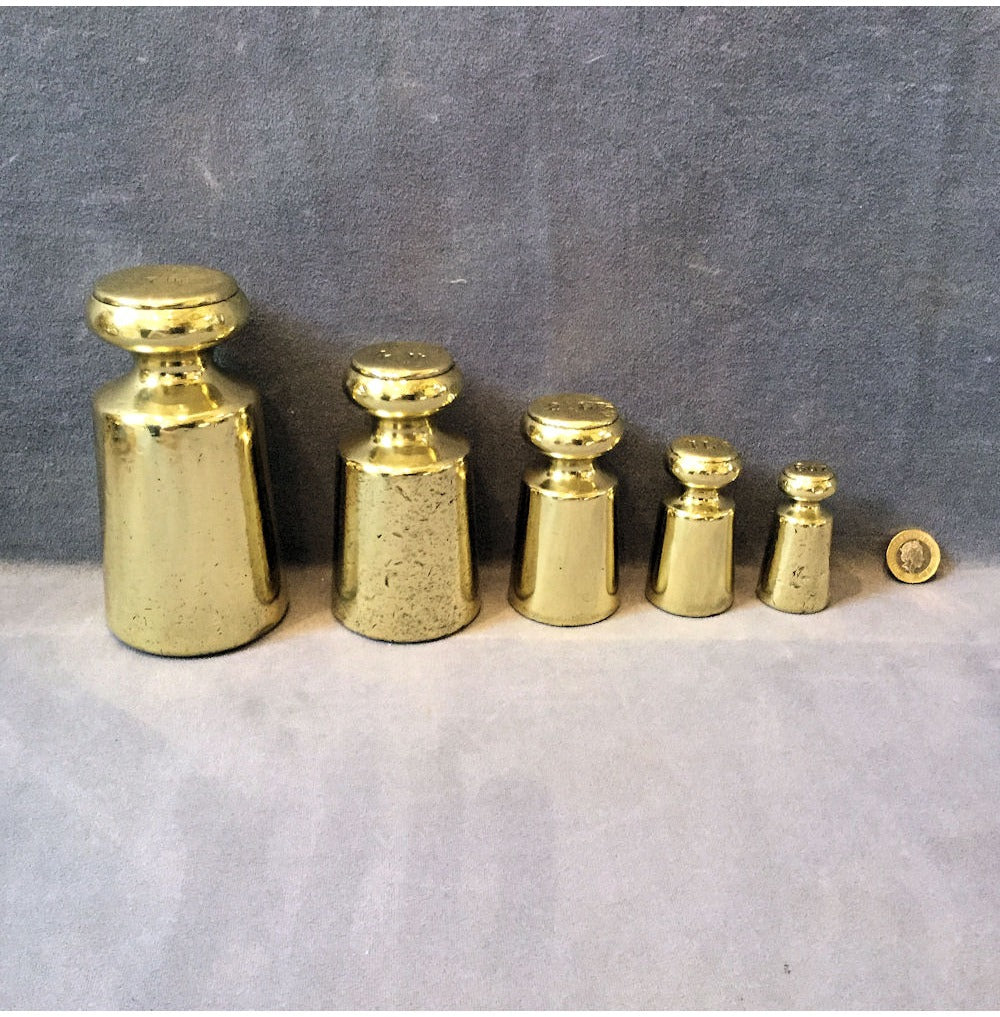 Run of 5 Bartlett Brass Weights — view 2