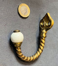 Run of Brass & Ceramic Coat Hooks, 5 matching available — Brass, late 19th century