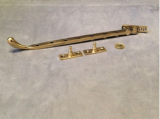 Run of Brass Casement Window Stays — Brass, 1920's