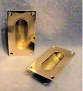 Run of Brass Flush Sliding Door Pulls, 5 pairs available — Brass, circa 1900
