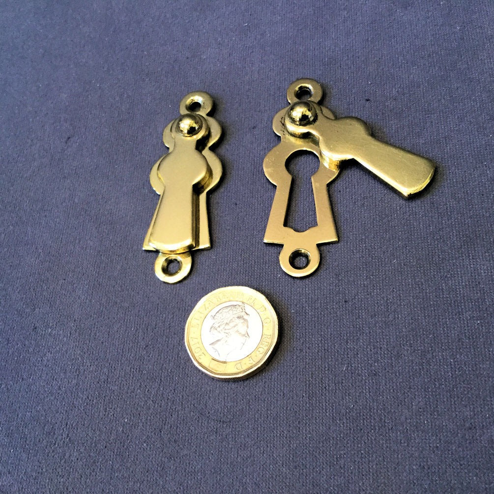 Run of Brass Keyhole Covers, 4 available — Brass
