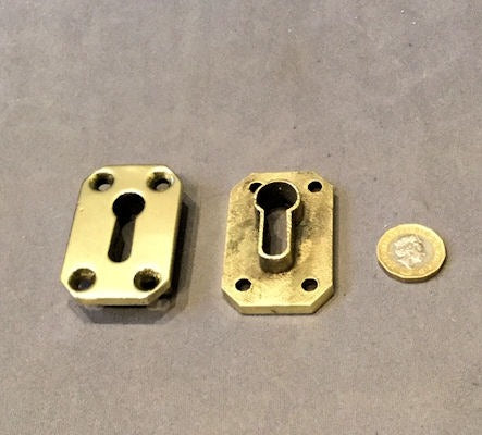 Run of Brass Keyholes, 2 available — Brass, late 19th century