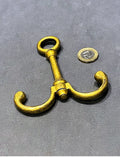 Run of Brass Wardrobe Rail Hooks, 2 available — Brass, late 19th century