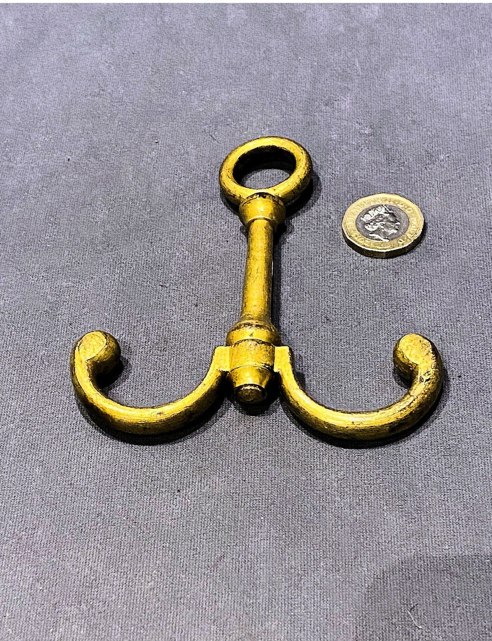 Run of Brass Wardrobe Rail Hooks, 2 available — view 2
