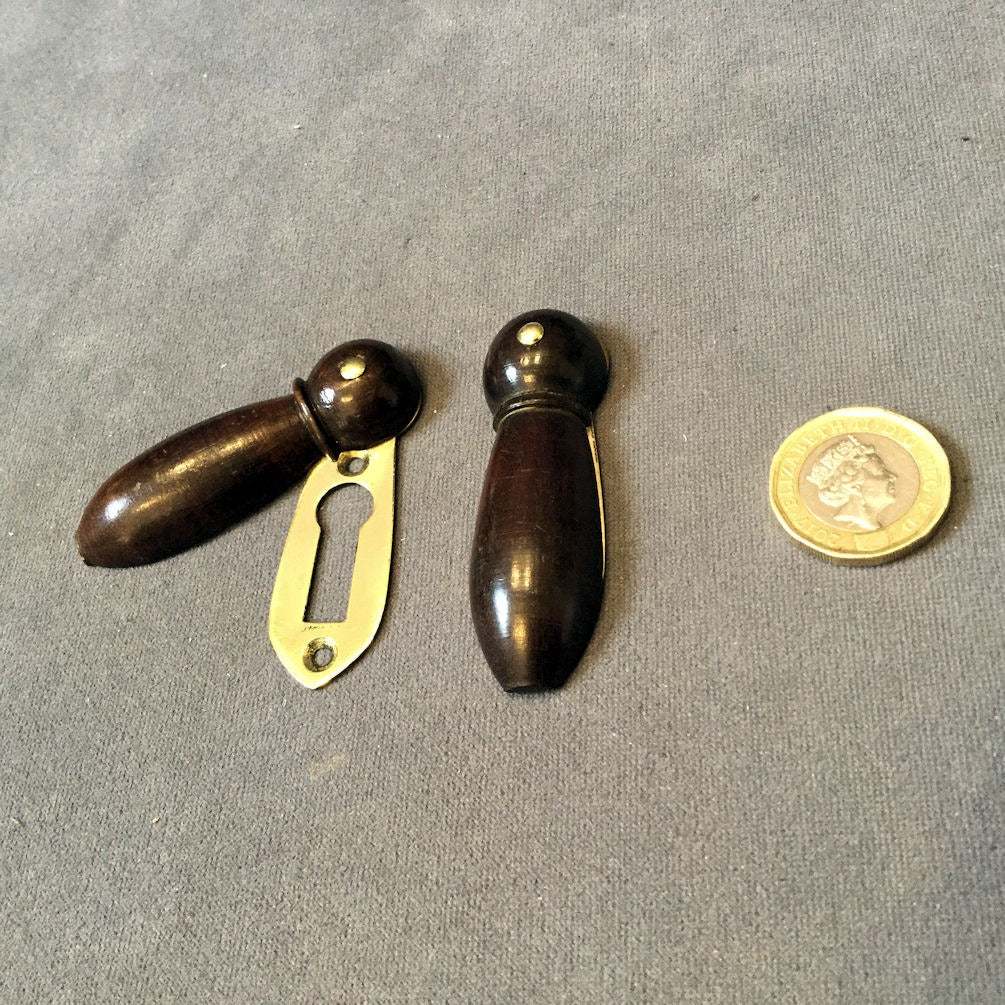 Run of Dark Mahogany Key Covers, 6 available — Mahogany, 1920's
