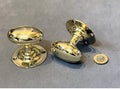 Run of Oval Door Handles, 2 pairs available — Brass, 1920's