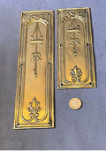 Run of Pressed Brass Fingeplates, 4 large & 3 small available — Brass, 1909