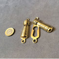 Run of Ribbed Brass Keyhole Covers, 2 available — Brass, late 19th century