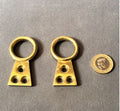 Run of Unused brass Hanging Eyes, 3 pairs available — Brass, circa 1900