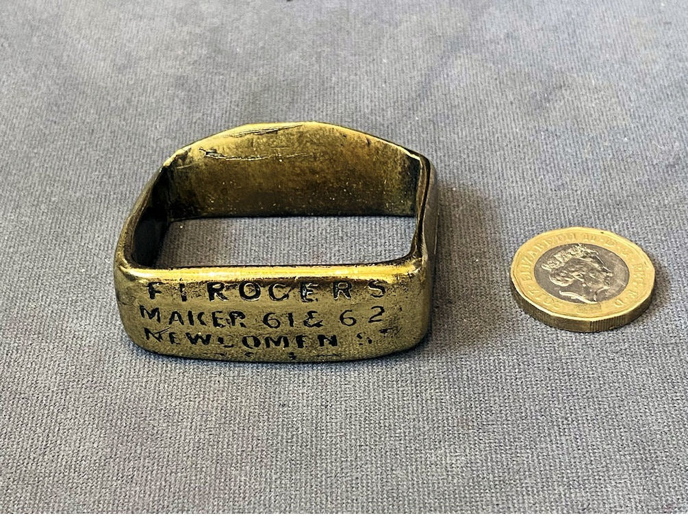 Saddlers Brass Name Plate — Brass, late 19th century