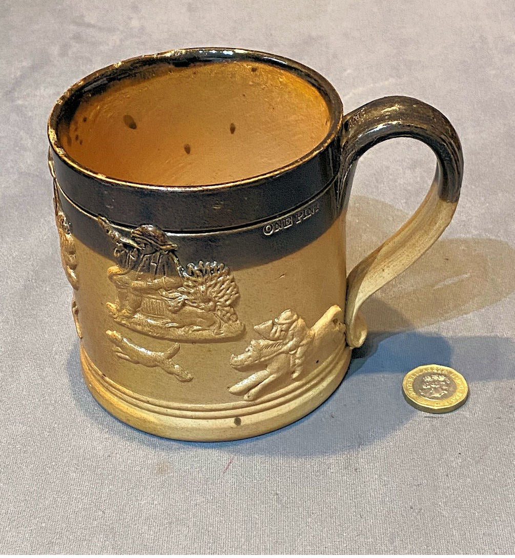 Saltglazed Pint Ale Measure — late 19th century