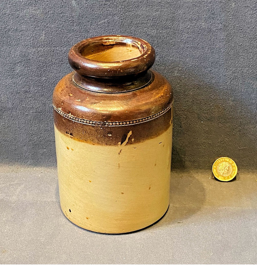 Saltglazed Stoneware Preserve Jar — Stoneware, late 19th century
