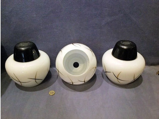 Set of 3 1960's Glass Lamp Shades — view 2