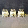 Set of 3 Decorated Glass Lamp Shades — Glass, circa 1900