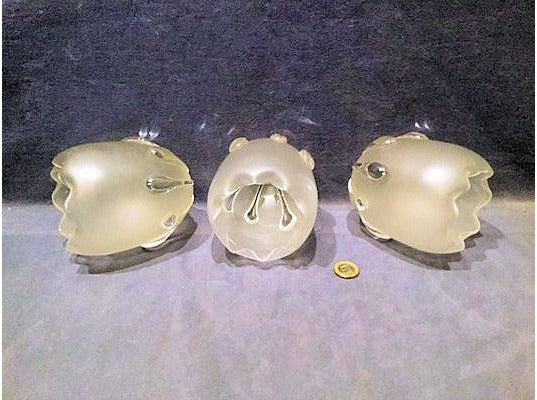 Set of 3 Frosted Glass Lamp Shades — view 2