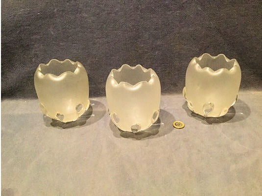 Set of 3 Frosted Glass Lamp Shades — view 3