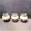 Set of 3 Glass Lamp Shades — Glass, late 19th century