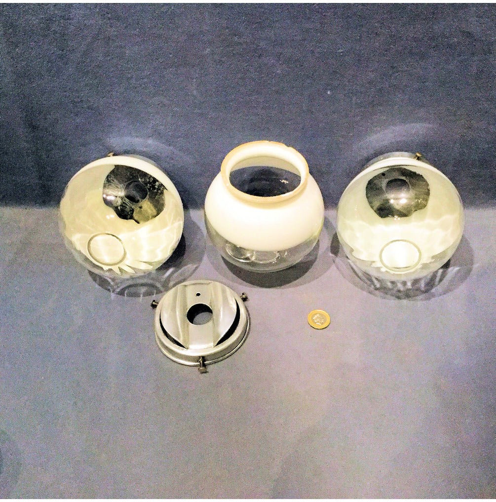 Set of 3 Glass Lamp Shades — view 2