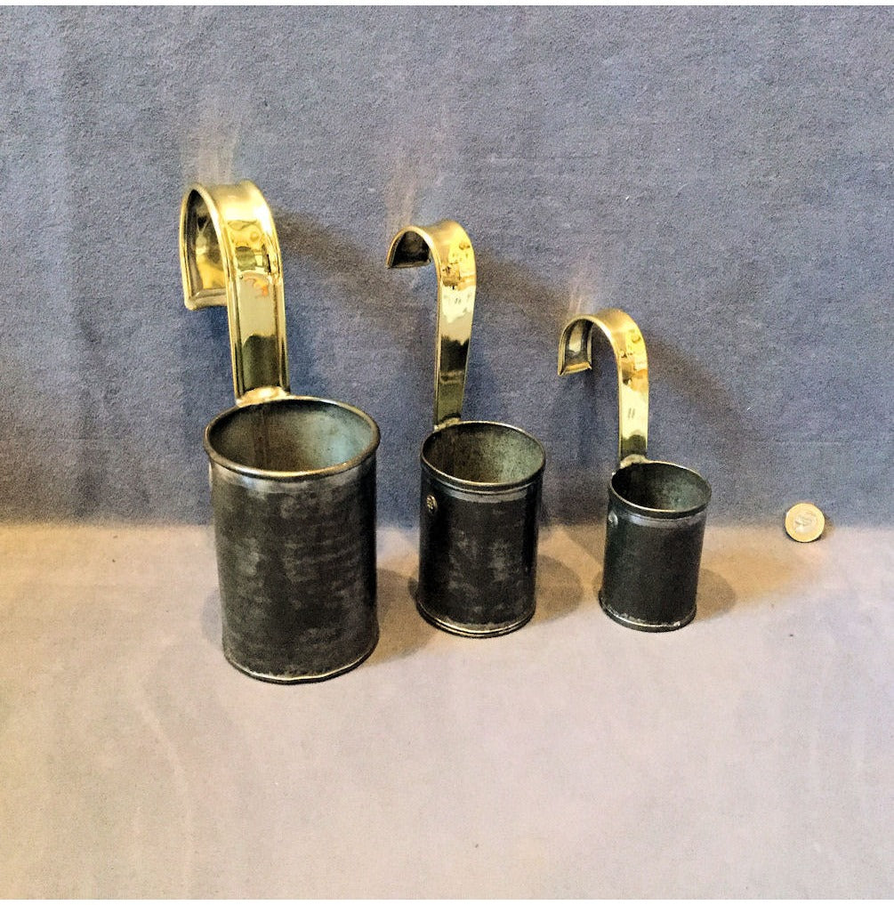Set of 3 Steel & Brass Dairy Measures — view 2