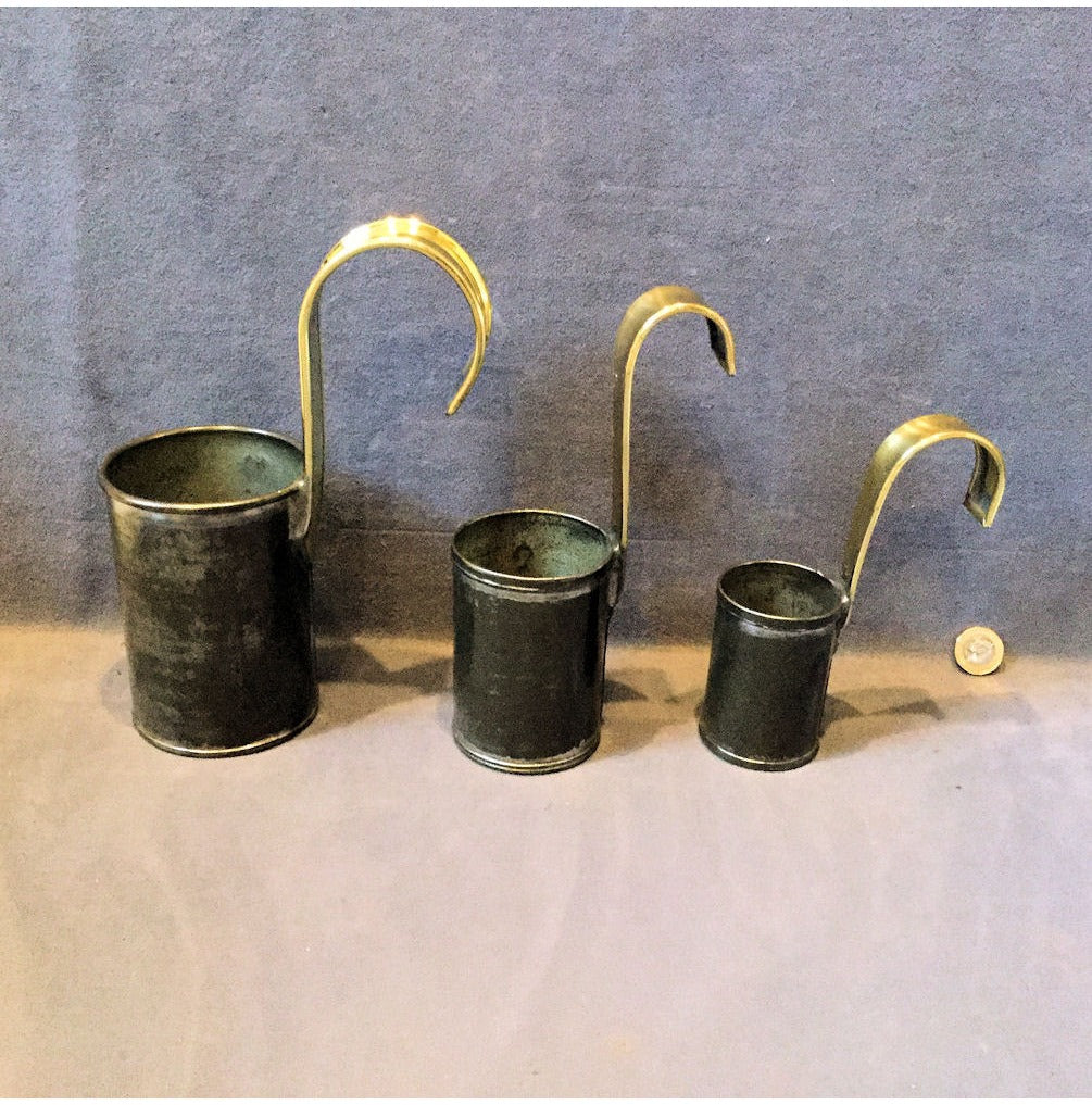 Set of 3 Steel & Brass Dairy Measures — view 3