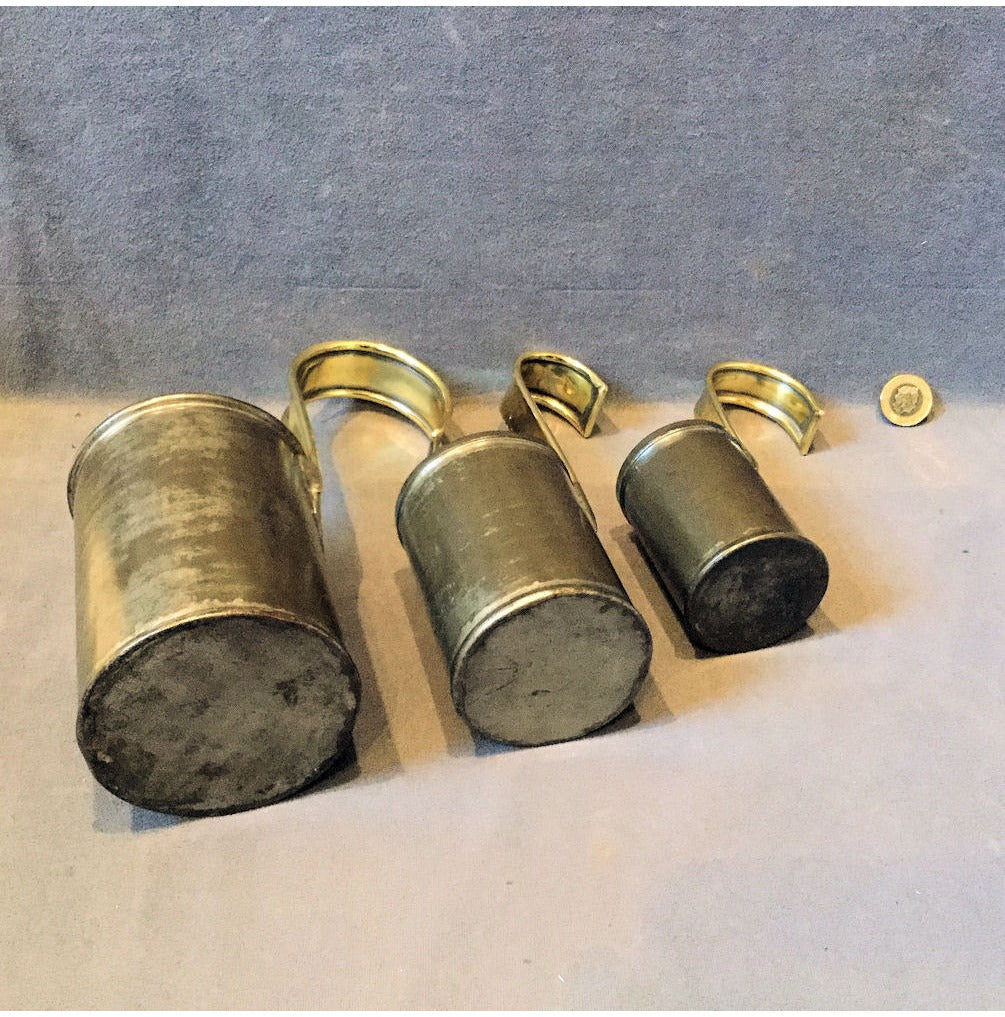 Set of 3 Steel & Brass Dairy Measures — view 4