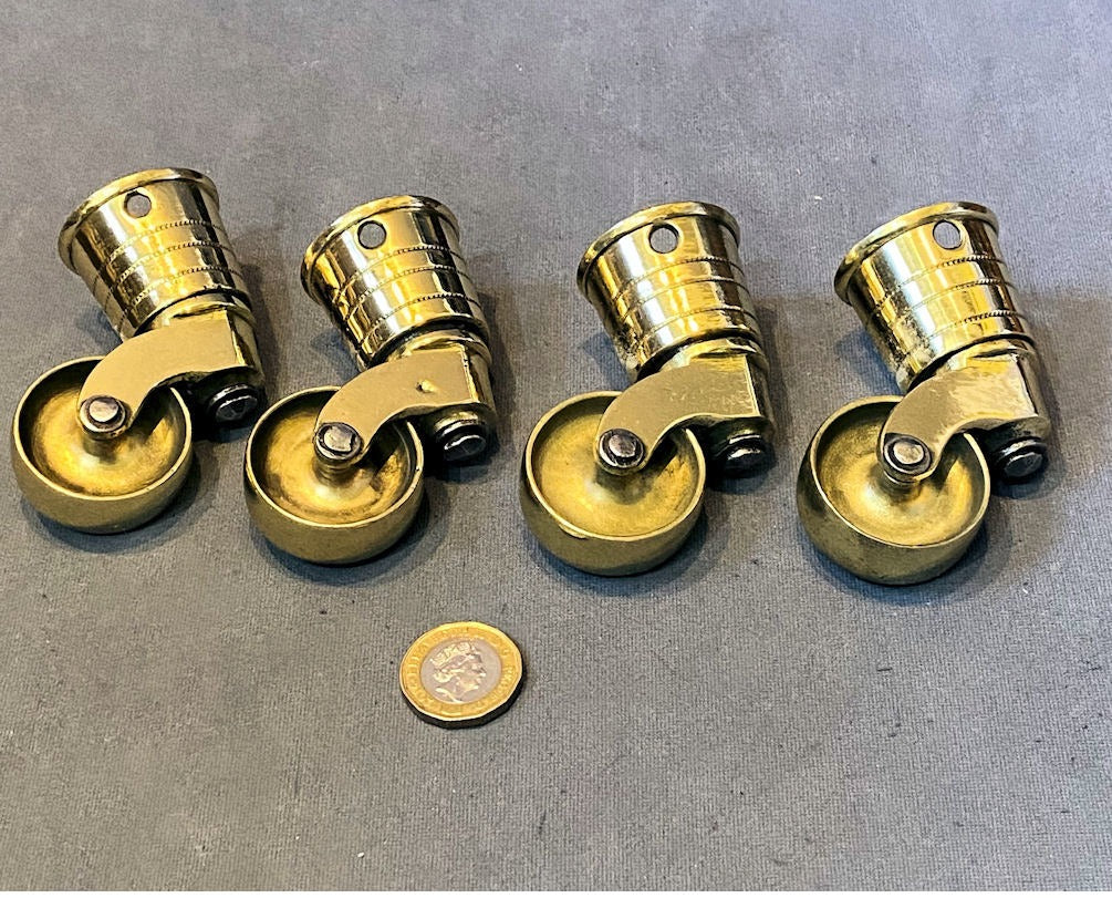Set of 4 Brass Castors — Brass