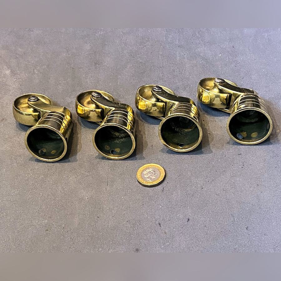 Set of 4 Brass Castors — view 3