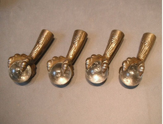Set of 4 Cast Iron Piano Stool Feet — Cast iron, circa 1900