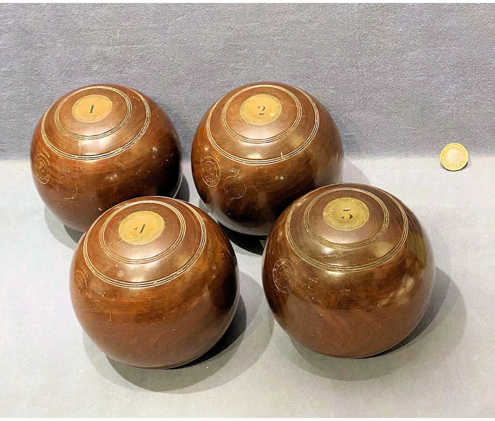 Set of 4 Lignum Vitae Bowling Woods — view 2
