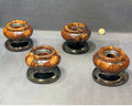Set of 4 Treacle Glazed Furniture Rests — Stoneware, mid 19th century