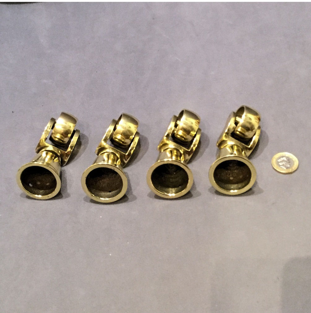 Set of 4 Unused Brass Furniture Castors, 4 sets available — view 3