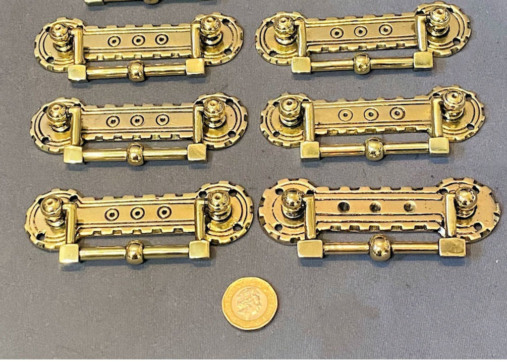 Set of 6 Brass Drawer Handles — Brass, late 19th century
