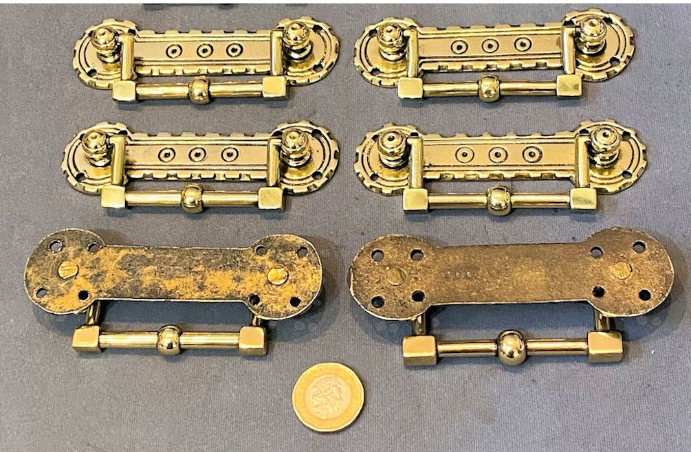 Set of 6 Brass Drawer Handles — view 2