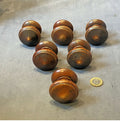 Set of 6 Mahogany Drawer Knobs — Mahogany, late 19th century