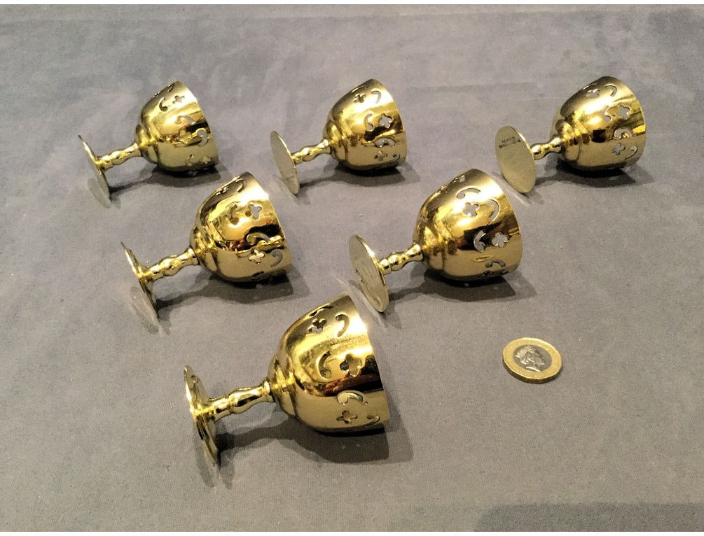 Set of 6 Picards Brass Egg Cups — view 2