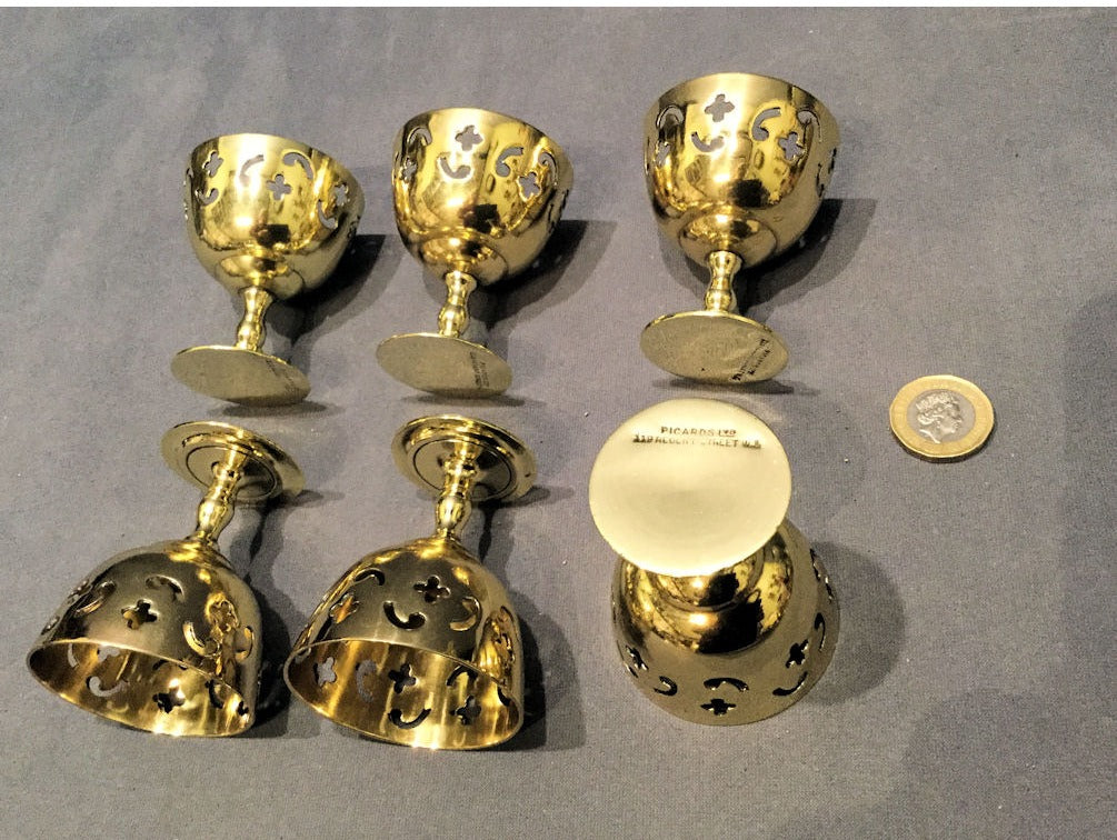Set of 6 Picards Brass Egg Cups — view 3