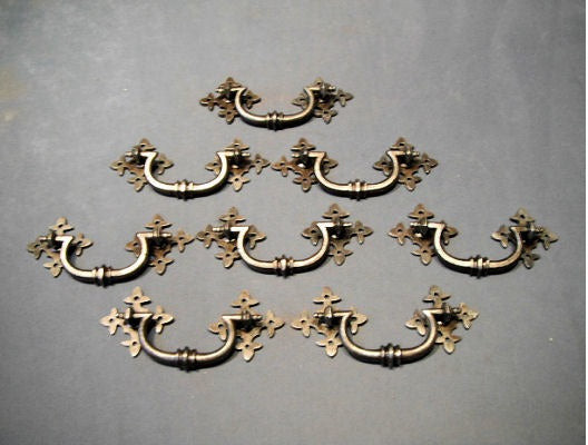 Set of 8 Cast Iron Drawer Pulls — Cast iron, 1920's