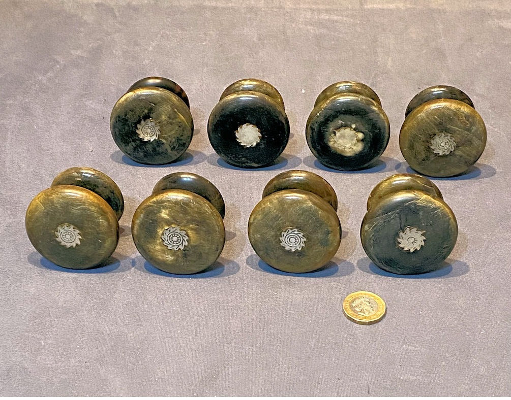 Set of 8 Cow Horn Drawer Knobs — Horn, early 19th century