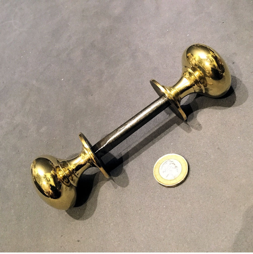 Several Similar Pairs of Period Brass Door Handles — Brass, early 19th century