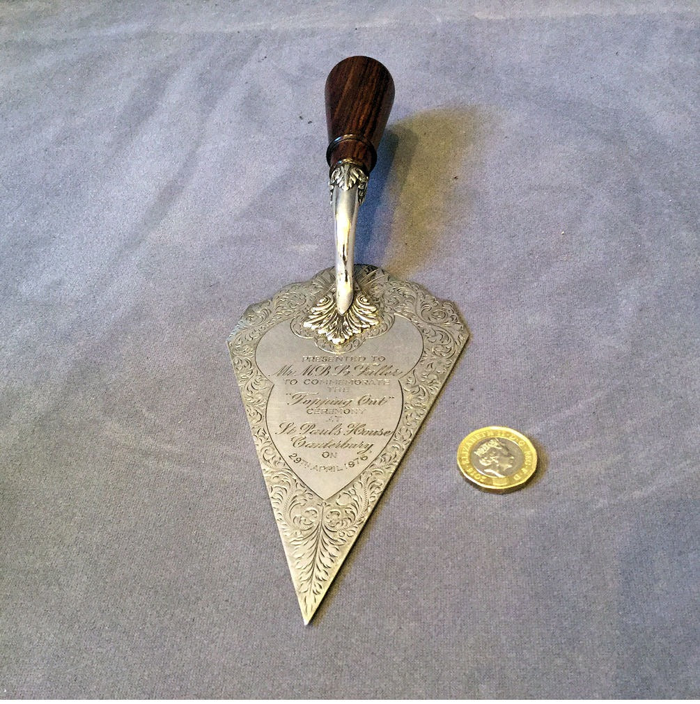 Silver Engraved Presentation Trowel — Silver, 1976