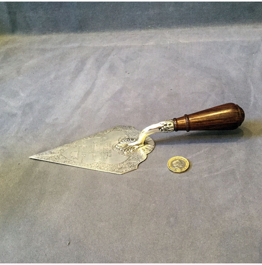 Silver Engraved Presentation Trowel — view 2