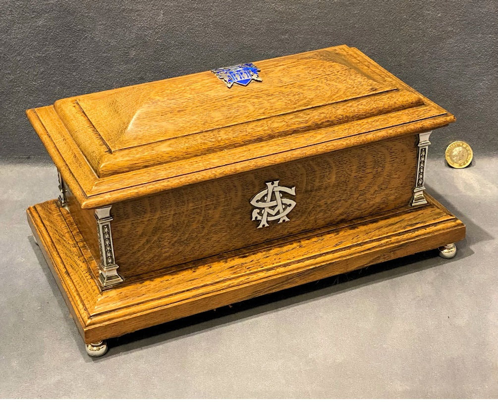 Silver Mounted Oak Cabinet 1941 — Silver, 1941