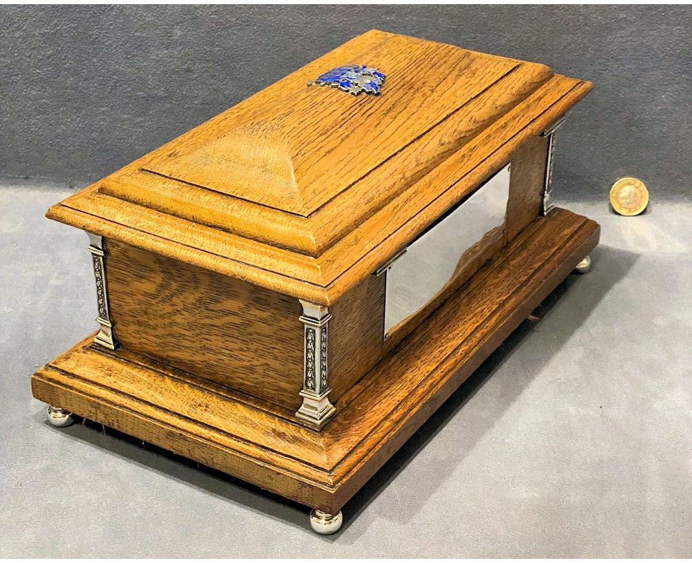 Silver Mounted Oak Cabinet 1941 — view 3